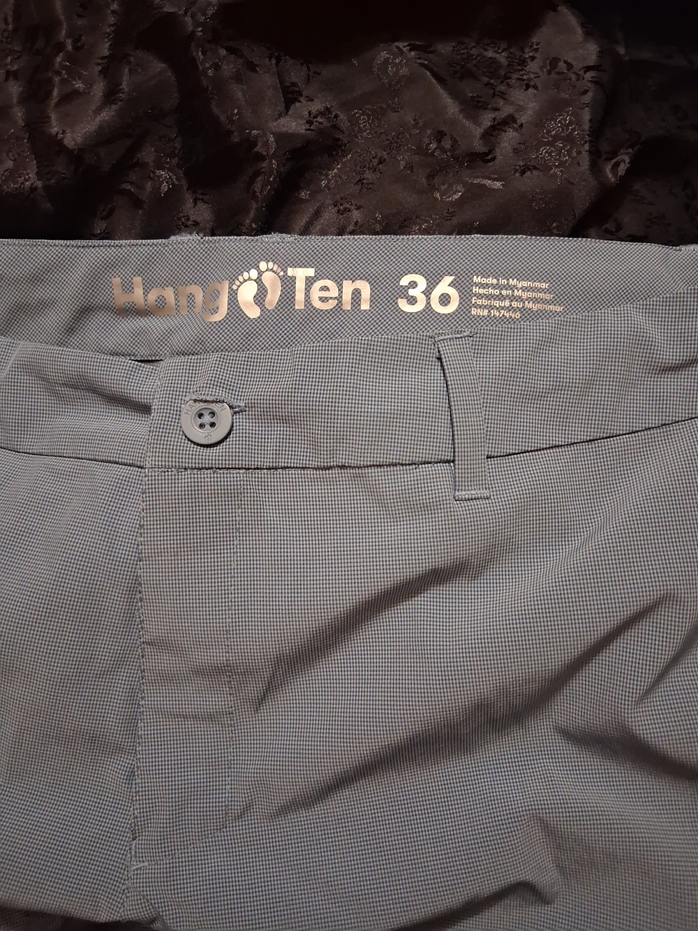 Hang Ten Men's Blue Micro-Check Pants - 36